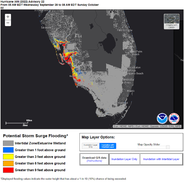 NOAA Hurricane Ian Storm Surge